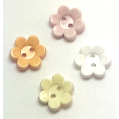Bouton Vintage En Lucite Creux - Motif Fleurs, Référence 3722, Mercerie Ancienne - Occasion